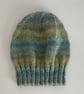 BEANIE HAT .'The Crofter'  Unisex .Wool  blend. Knitted. Green,blue. - Image 5