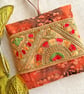 A pretty batik lavender bag with embroidered trim, scented gift, 
