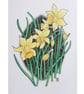 Daffodils original drawing, small floral wall art, artwork
