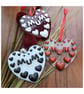 Handmade Fused Glass 3D Mum Hanging Heart Picture Decoration - Suncatcher - Image 1
