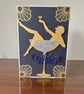 Girl in a Glass of Champagne Birthday Card, art deco.
