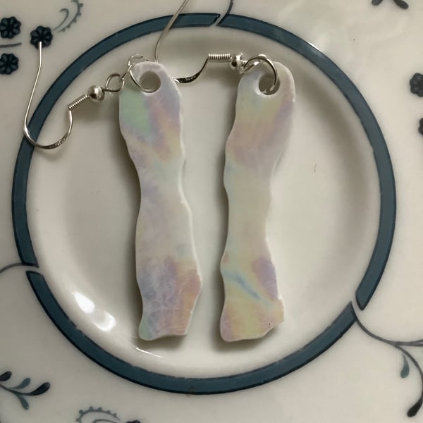 Handmade Ceramic Earrings One of a Kind Sterling Silver Eco Friendly Gifts