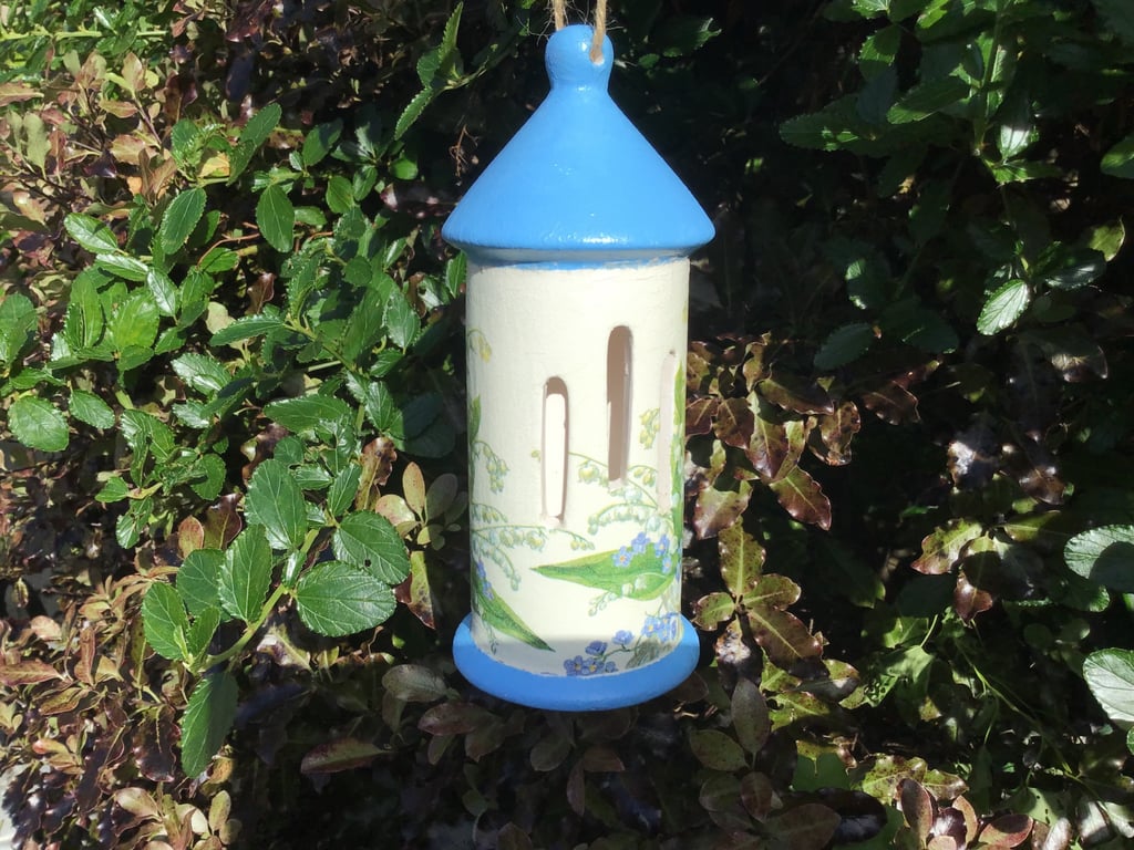 Garden Ornament. Butterfly house. Lily of the Valley. Forget me Not.