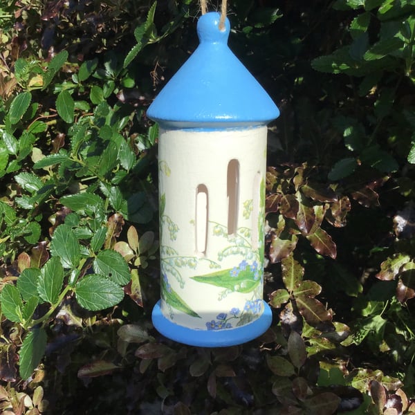 Garden Ornament. Butterfly house. Lily of the Valley. Forget me Not.