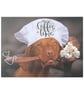 Vizsla Dog In Chef's Hat Coffee Time Glass Chopping Board
