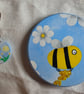 Handmade Bumble Bee Coaster & Matching Keyring Gift Set - Image 1