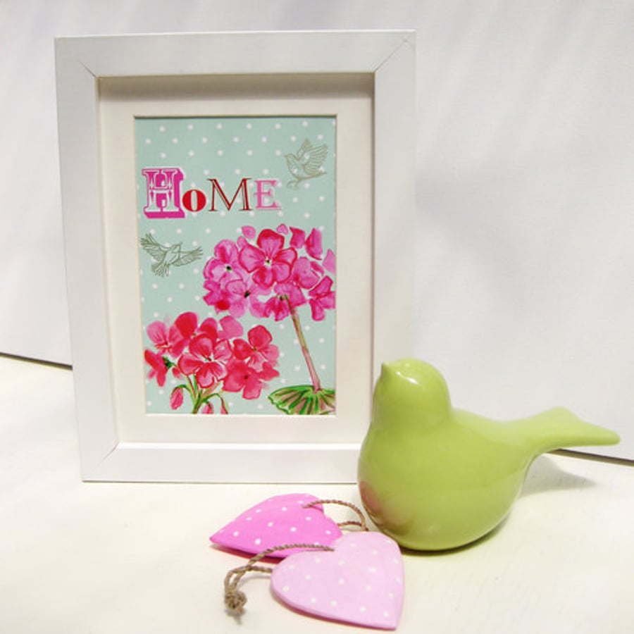 'Geranium' 6x4" Framed Print 