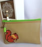 LEATHER BAG WITH APPLIQUE SQUIRREL . - Image 1