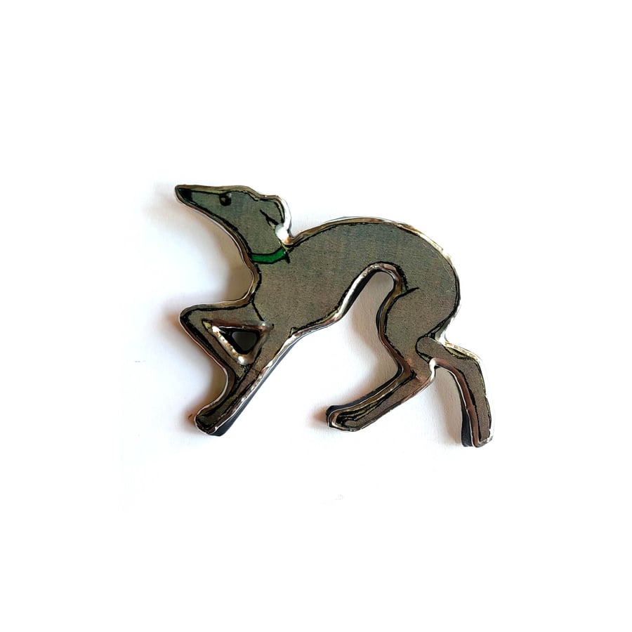 Retro Italian Greyhound Dog Brooch by EllyMental