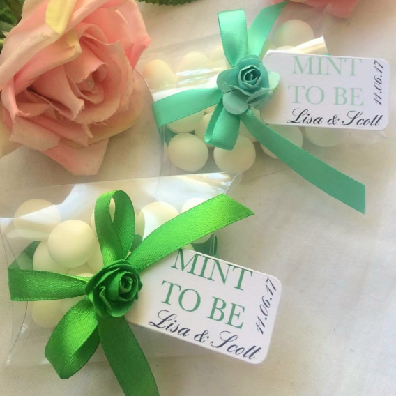 FULLY ASSEMBLED Personalised Wedding Favour, Mint to be Wedding Favour