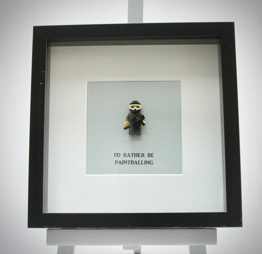 I'd Rather be Paintballing mini Figure frame.
