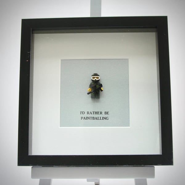 I'd Rather be Paintballing mini Figure frame.