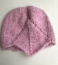 Pretty pink baby hat with peak - Image 1