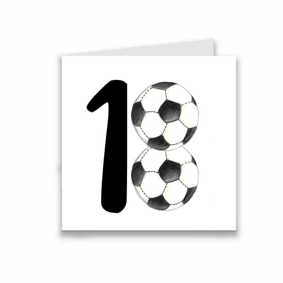 18th birthday card with footballs