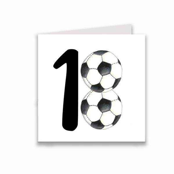 18th birthday card with footballs
