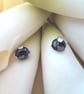 Claw set snowflake obsidian studs - Image 1