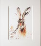 Colourful Hare Print. Mounted - Image 1