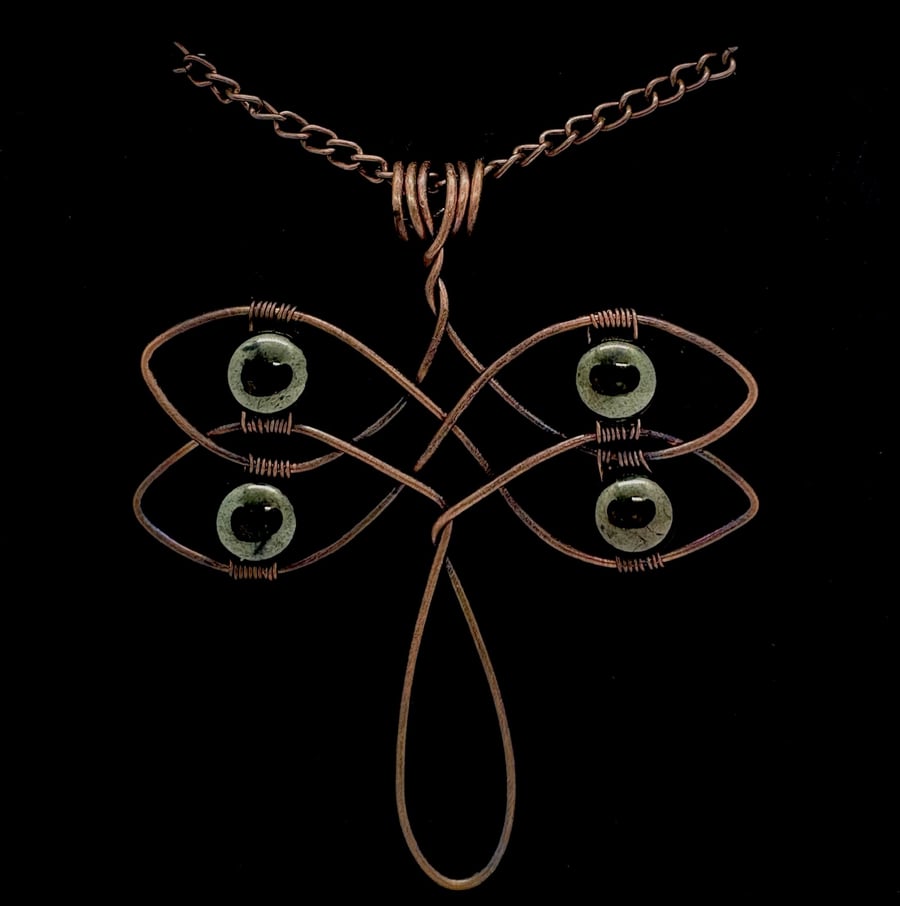 Antique copper wire wrapped Dragonfly