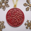 Large red ceramic bauble decoration