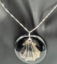 Small Scallop Seashell Fused Glass Pendant with Real Platinum Lustre Motif - Image 10