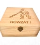 Cricket: Decorated Wooden Trinket Keepsake Box 20cm
