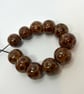 Handmade brown spotted lamp work glass beads - Image 7