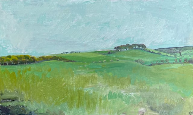 Cumbrian Landscape, Cumbria Oil Painting On Board