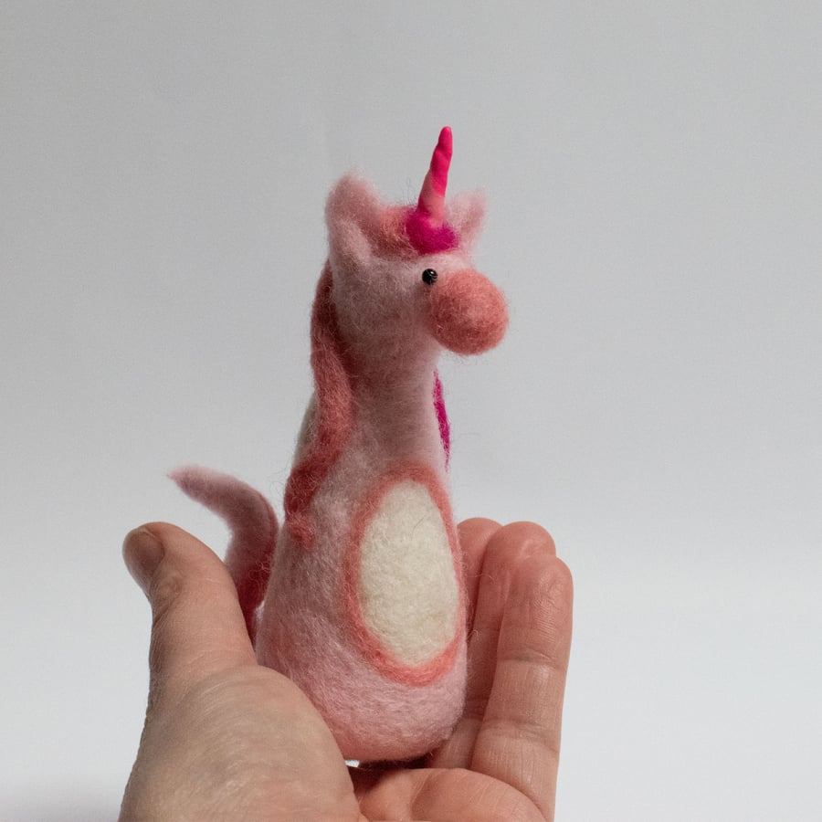 "Candyfloss" Unicorn - 3D needle felted fibre art.