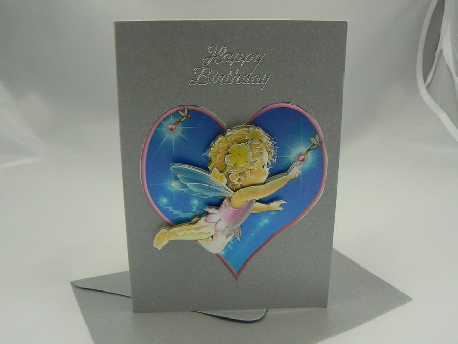 Fairy Birthday card (3D decoupage)