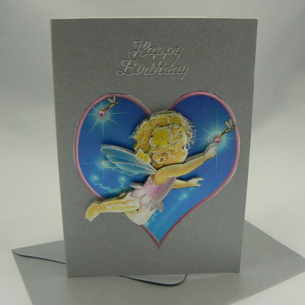 Fairy Birthday card (3D decoupage)