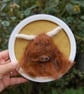  Highland Cow - Needle felt wool picture, textile art - Image 2