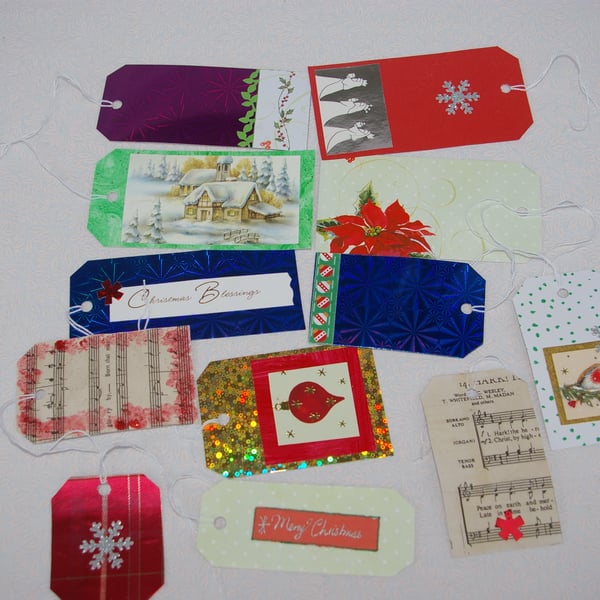Christmas Upcylced Assorted Gift Tags 