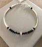 Sterling Silver Black Spinel Noodle Bracelet  - Image 1