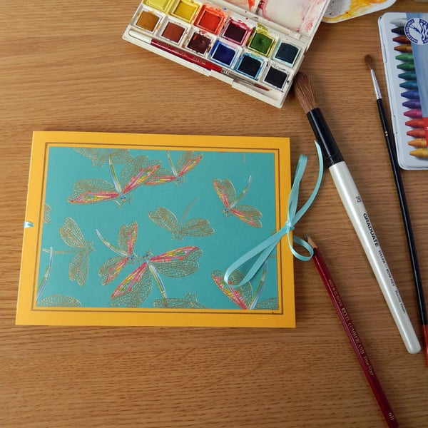 Dragonflies A5 Sketchbook. Watercolour paper. Gifts for Artists
