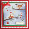 3D Luxury Handmade Card Christmas Robins in Tree by Poppy Kay Designs