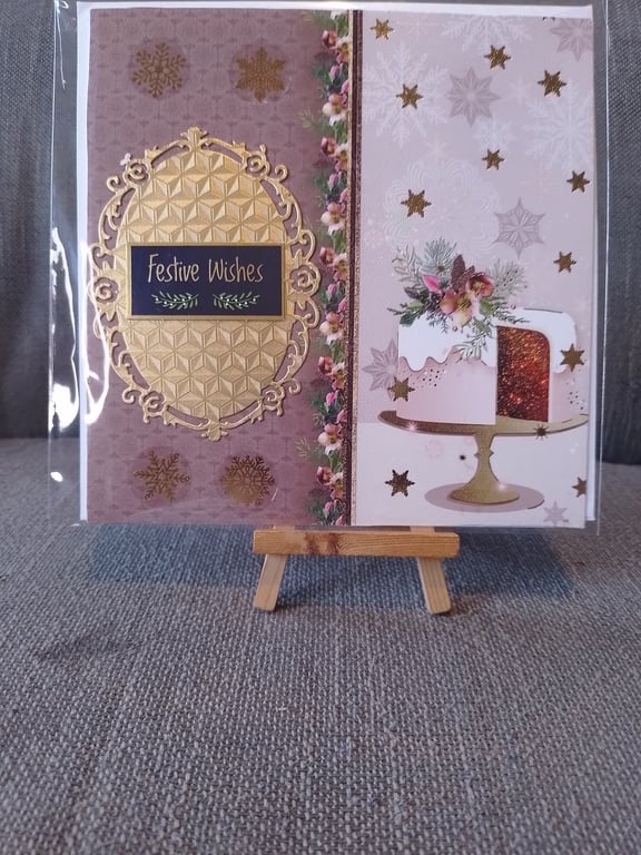 Christmas Cake Festive handmade card