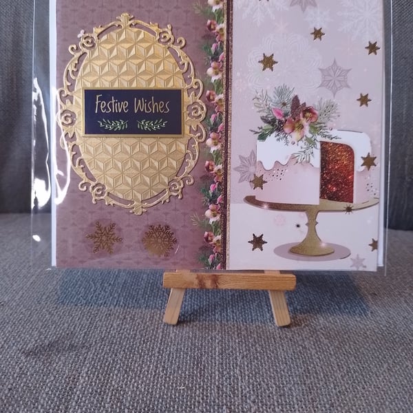 Christmas Cake Festive handmade card