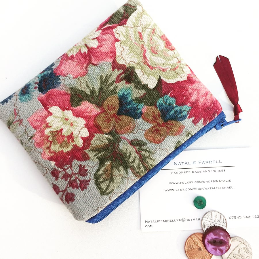 Vintage Floral Print Coin Purse