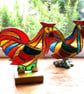 Rooster Stained Glass Ornament Cockerel Richard XII On Oak Stand - Image 2