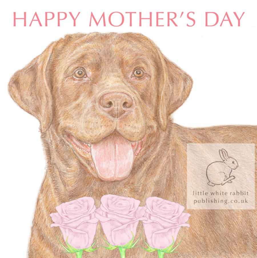 Bruno the Chocolate Labrador - Mother's Day Card