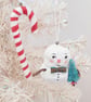 Spun Cotton Snowman and Candy Cane Decorations  - Image 3