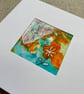 Blank greetings card, hand painted, original abstract, in vibrant acrylic ink - Image 3