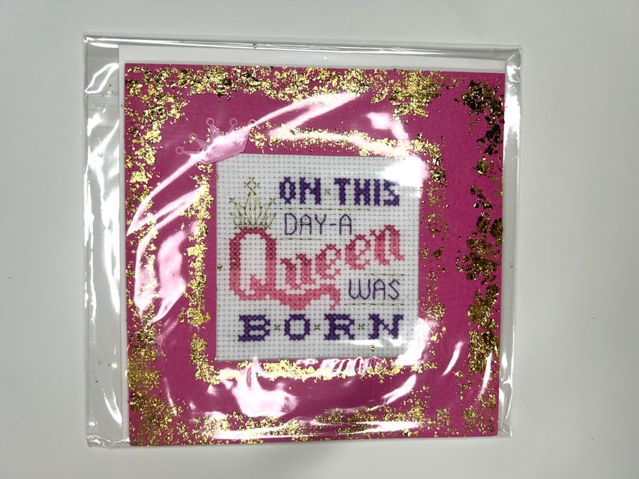 'Queen was born' card