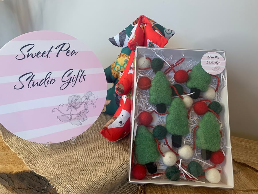 Handmade Felt Christmas Tree Garland