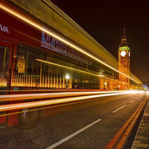 Westminster bridge London bus print