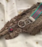 Hand woven key fob with a planetary "Nebula" embellishment orb