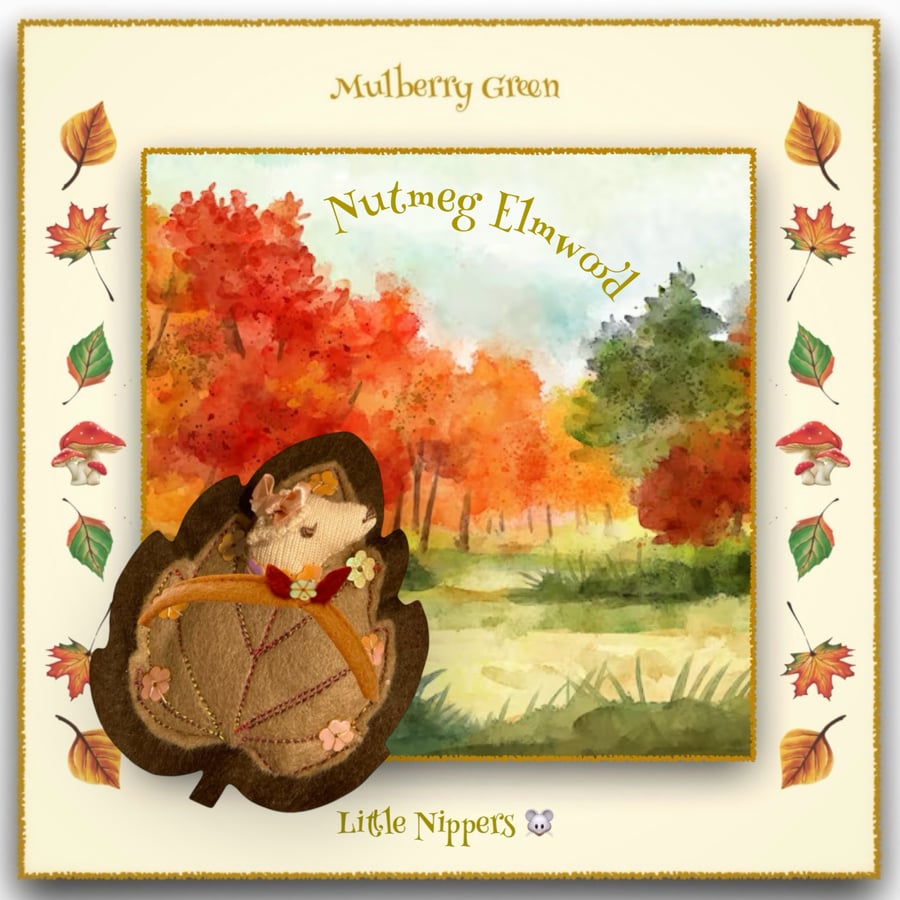 Nutmeg Elmwood - a Baby Pip Squeak from Mulberry Green in a Leaf Pod Cradle