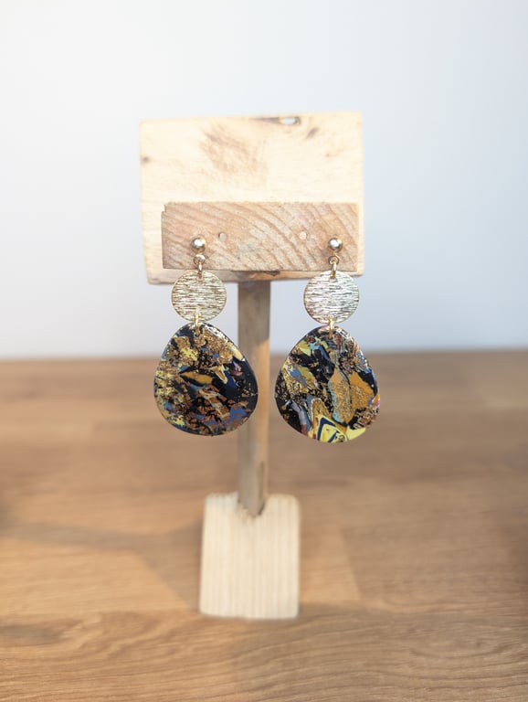 Summer bloom scrap large pebble dangle