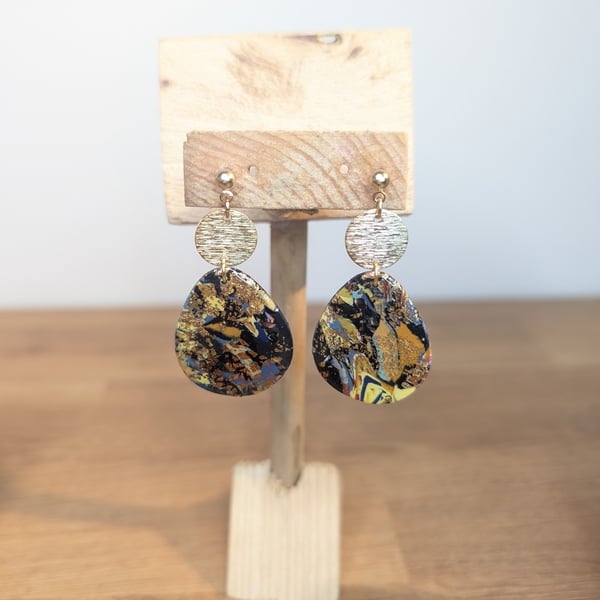 Summer bloom scrap large pebble dangle