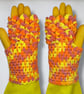 Crocheted Fingerless Dragon Scale Gloves - Image 4